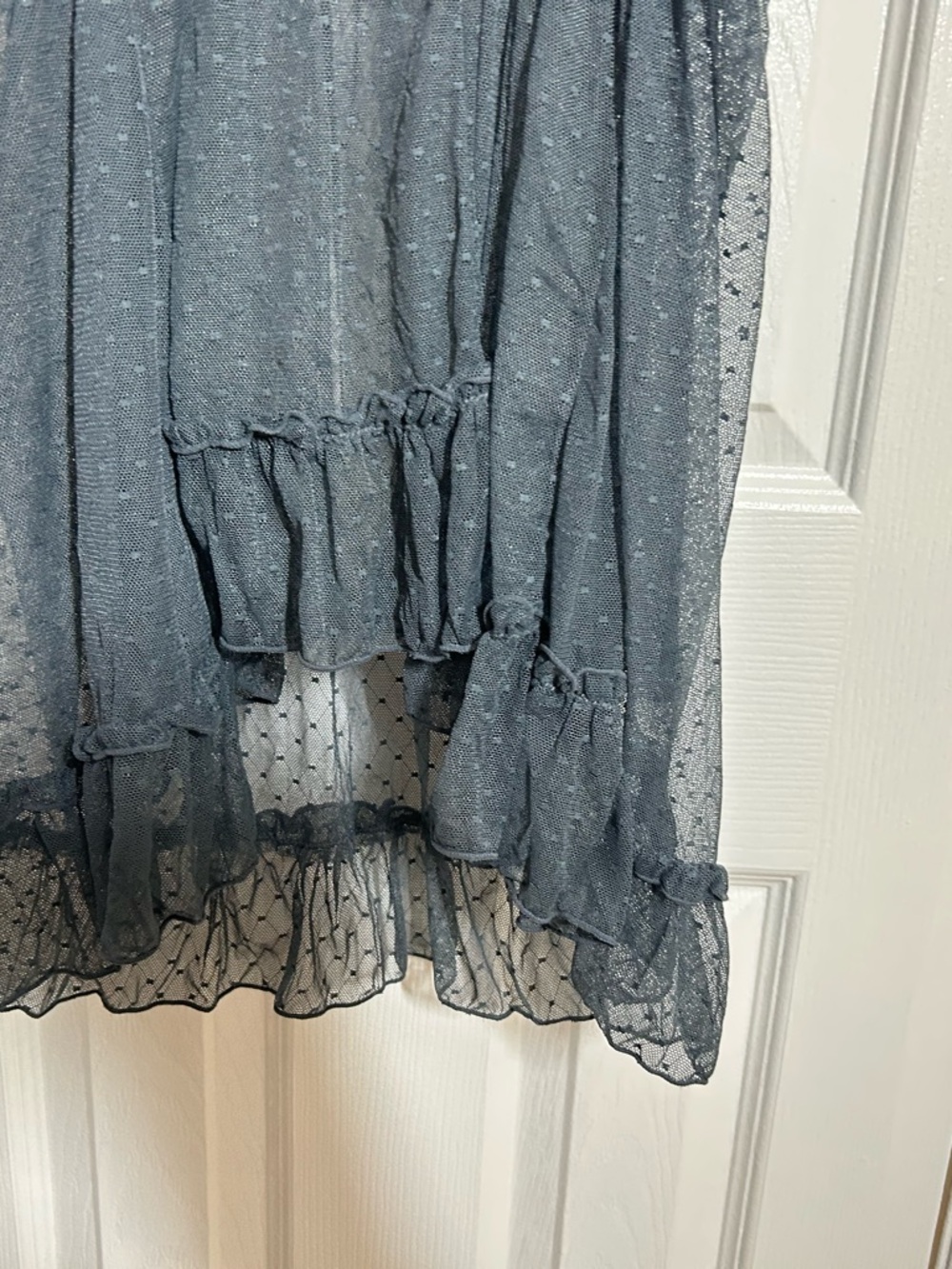 Torrid 2X Lace Mesh Babydoll Lingerie Gray Strappy Back Plus Size Sexy Chemise - Picture 9 of 14